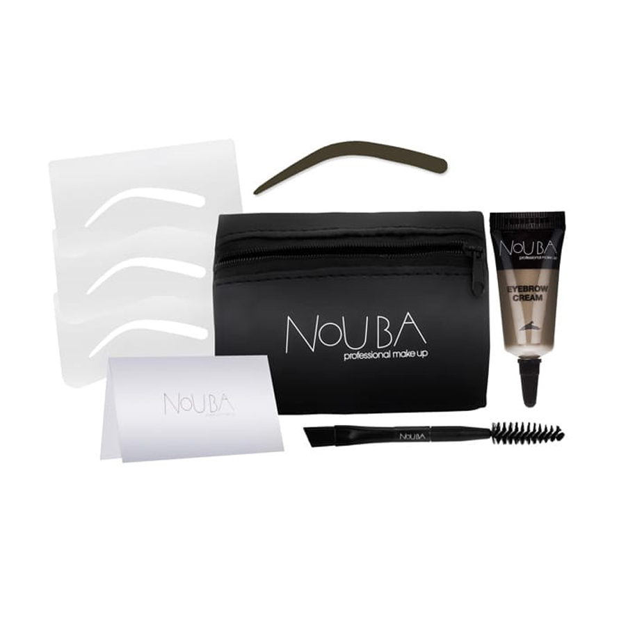 Набір для брів NoUBA Brow Imprower Set 20 (крем-гель, 7 мл + трафарет, 3 шт + двосторонній пензель + косметичка)
